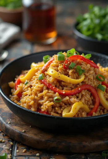 Arroz frito estilo Sichuan picante