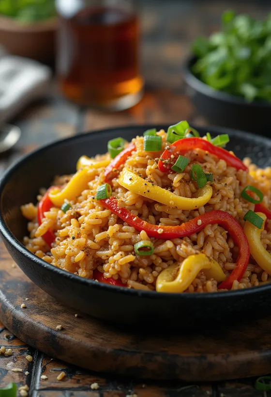 Arroz frito estilo Sichuan picante