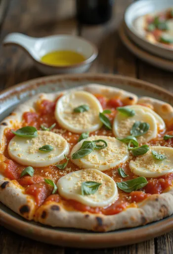 Pizza Cilentana con mozzarella di Bufala y provolone