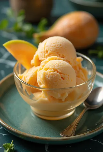 Helado Cantaloupe Ice Cream servido