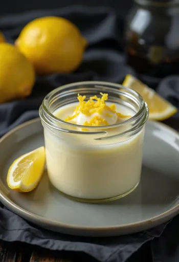 Panna cotta al limón blanca y cremosa