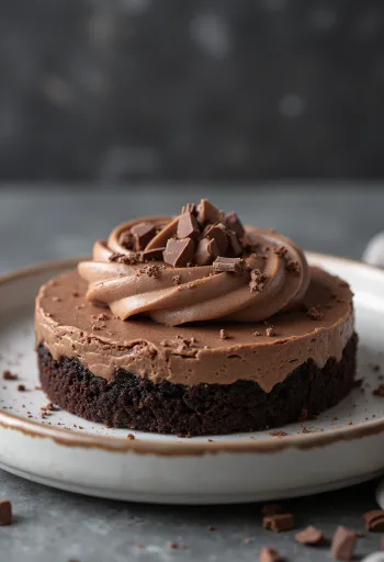 Tarta de mousse de chocolate con corte cremoso