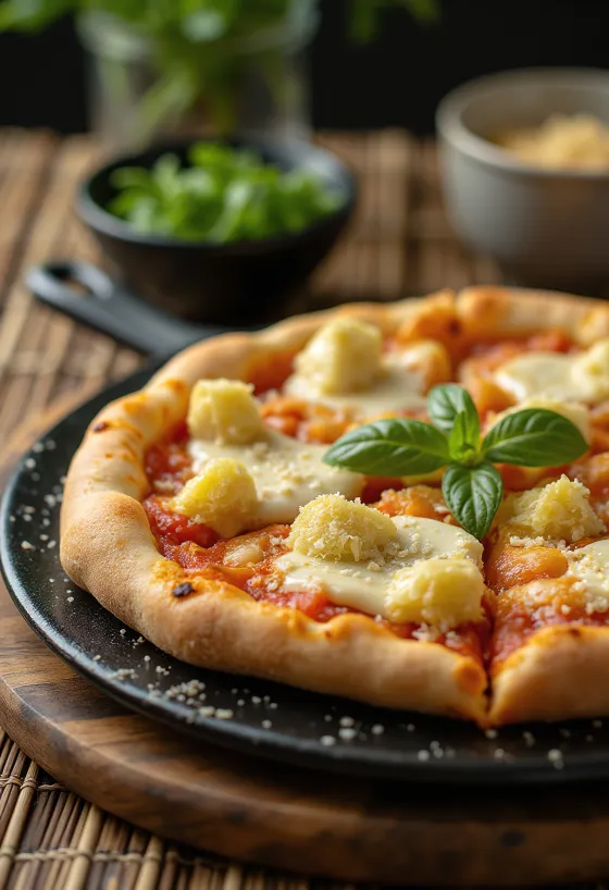 Pizza ai Carciofini con alcachofas y queso