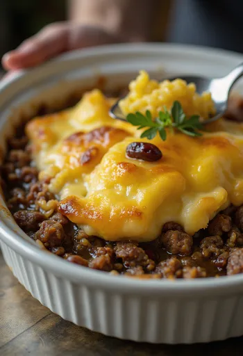 Bobotie de cordero, con ricas especias y cubierta crujiente