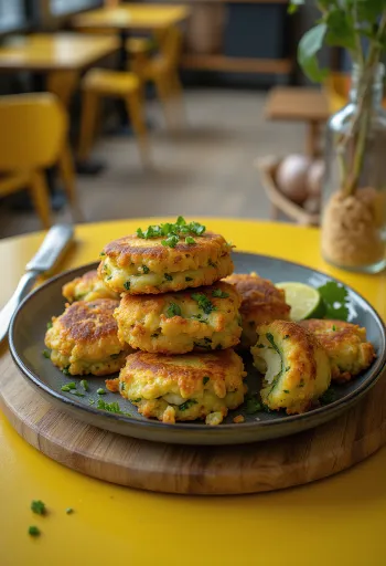 Kolokithokeftedes con ajo, buñuelos de verduras con especias frescas