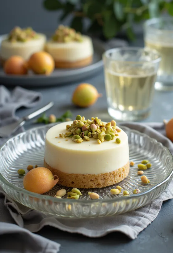 Tarta de litchi y chocolate blanco decorada