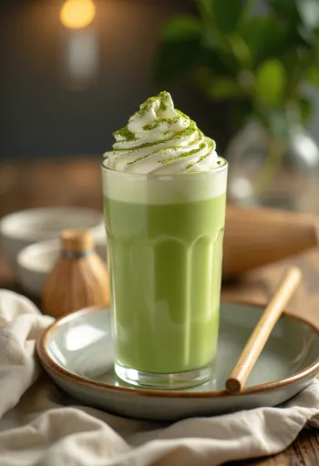 Frappé de matcha recién servido
