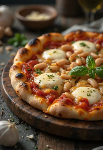 Pizza ai Fagioli con alubias y queso