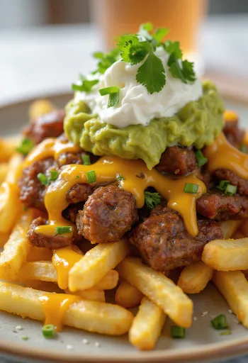 Carne Asada Fries servidas al estilo mexicano