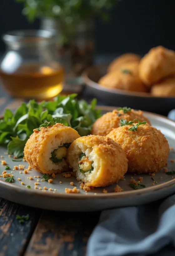 Coxinha de verduras, aperitivo brasileño relleno de verduras crujientes
