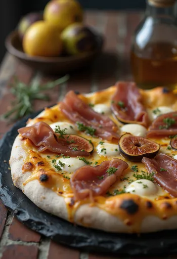 Pizza ai Fichi e Prosciutto con higos y jamón