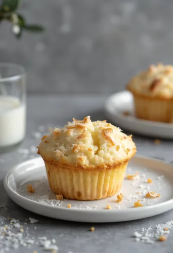 Muffins de coco servidos en un plato
