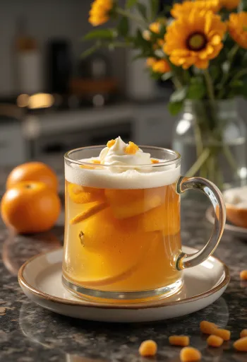 Sidra con menta y cítricos servida en vaso