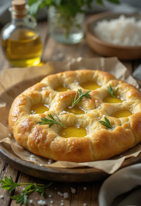 Focaccia paleo servida