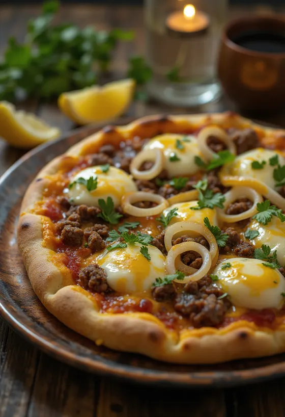 Pizza Egiziana servida