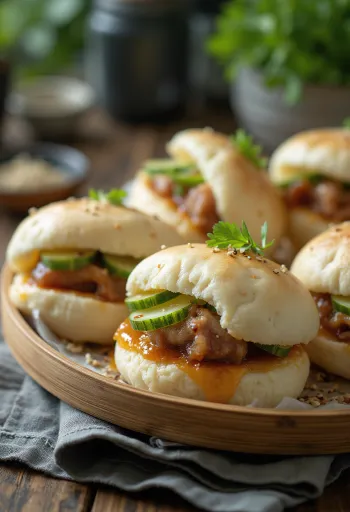 Pork belly buns servidos