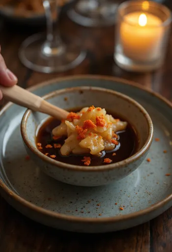 Glaseado asiático de jengibre servido