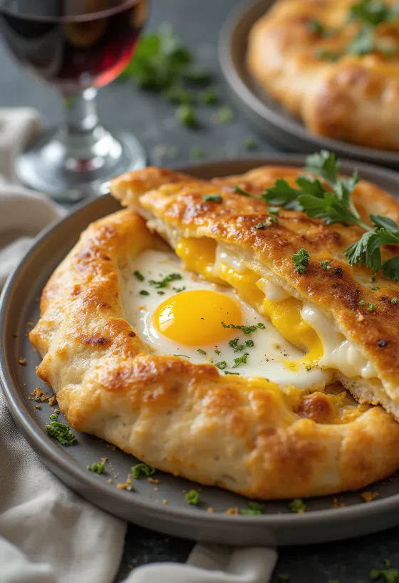 Calzone de berenjena y queso recién hecho