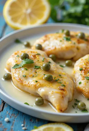 Piccata al limone servida