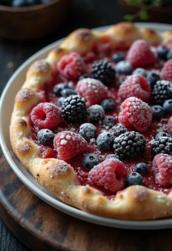 Pizza ai Frutti di Bosco con frutas del bosque frescas