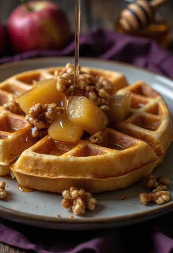 Gofre de Manzana Asada servido