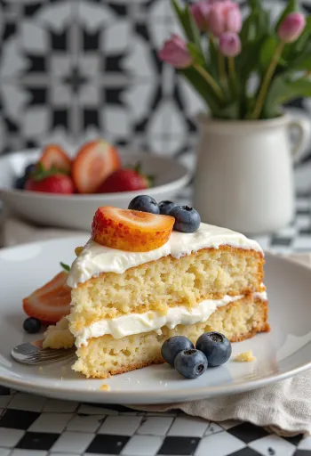 Tarta de vainilla sin azúcar servida